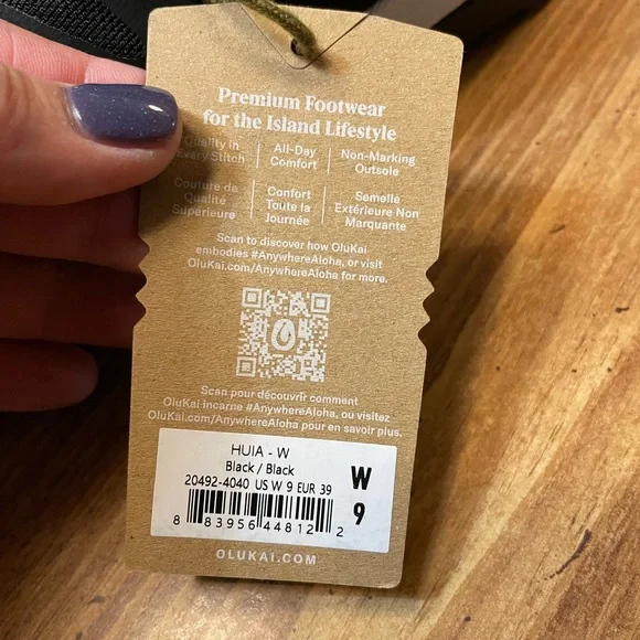 OluKai Black and White Athletic Shoes - Picture 4 of 6